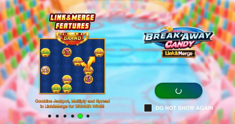 Break Away Candy - hovedskjerm med 6x6 rutenett og hockeyspillere