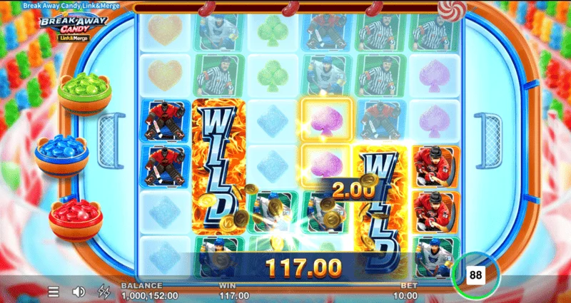 Break Away Candy - Link&Merge-runde med innsamlede mynter